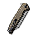 CIVIVI Brigand Flipper Knife Brass Handle (3.46" Damascus Blade) C909DS - 2 - CIVIVI