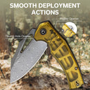 CIVIVI BullTusk Flipper & Thumb Hole Knife Ultem Handle (3.48" Damascus Blade) C23017 - DS1 - CIVIVI