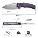 CIVIVI BullTusk Flipper & Thumb Hole Knife Micarta Handle (3.48" 14C28N Blade) C23017 - 3 - CIVIVI