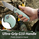 CIVIVI Button Lock Brazen Flipper & Thumb Stud Knife G10 Handle (3.46" 14C28N Blade) C19059C - 3 - CIVIVI