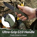 CIVIVI Button Lock Brazen Flipper & Thumb Stud Knife G10 Handle (3.46" 14C28N Blade) C19059C - 2 - CIVIVI