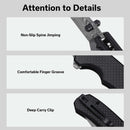 CIVIVI Button Lock Brazen Flipper & Thumb Stud Knife Twill Carbon Fiber Overlay On Black G10 Handle (3.46" Damascus Blade) C19059C - DS1