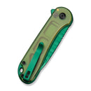 CIVIVI Button Lock Elementum II Flipper Knife Polished Yellow Ultem Handle (2.96" Green Painted Nitro - V Blade) C18062P - 2026 BS1 - CIVIVI