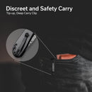 CIVIVI Button Lock Elementum II Flipper Knife Carbon Fiber & G10 Handle (2.96" Damascus Blade) C18062PB - DS1 - CIVIVI