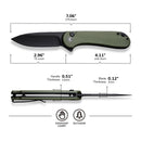 CIVIVI Button Lock Elementum II Flipper Knife G10 Handle (2.96" Nitro - V Blade) C18062P - 3 - CIVIVI