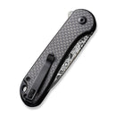 CIVIVI Button Lock Elementum II Flipper Knife Carbon Fiber & G10 Handle (2.96" Damascus Blade) C18062PB - DS1 - CIVIVI
