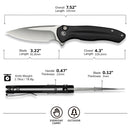 CIVIVI Button Lock Kitefin Flipper Knife Aluminum Handle (3.22" 14C28N Blade) C24091 - 1 - CIVIVI