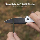 CIVIVI Button Lock Kitefin Flipper Knife Aluminum Handle (3.22" 14C28N Blade) C24091 - 2 - CIVIVI