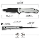 CIVIVI Button Lock Kitefin Flipper Knife Aluminum Handle (3.22" 14C28N Blade) C24091 - 2 - CIVIVI