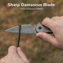 CIVIVI Button Lock Kitefin Flipper Knife Aluminum Handle (3.22" Damascus Blade) C24091 - DS1 - CIVIVI