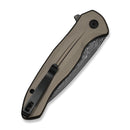 CIVIVI Button Lock Kitefin Flipper Knife Brownish Gray Aluminum Handle (3.22" Damascus Blade) C24091 - DS1 - CIVIVI