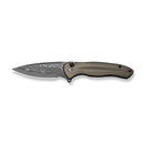CIVIVI Button Lock Kitefin Flipper Knife Brownish Gray Aluminum Handle (3.22" Damascus Blade) C24091 - DS1 - CIVIVI