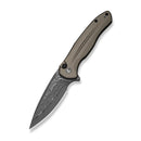 CIVIVI Button Lock Kitefin Flipper Knife Brownish Gray Aluminum Handle (3.22" Damascus Blade) C24091 - DS1 - CIVIVI