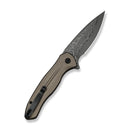 CIVIVI Button Lock Kitefin Flipper Knife Brownish Gray Aluminum Handle (3.22" Damascus Blade) C24091 - DS1 - CIVIVI