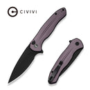 CIVIVI Button Lock Kitefin Flipper Knife Purple Aluminum Handle (3.22" Black Stonewashed 14C28N Blade) C24091 - 3 - CIVIVI