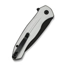 CIVIVI Button Lock Kitefin Flipper Knife Silver Aluminum Handle (3.22" Black Stonewashed 14C28N Blade) C24091 - 2 - CIVIVI