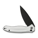 CIVIVI Button Lock Kitefin Flipper Knife Silver Aluminum Handle (3.22" Black Stonewashed 14C28N Blade) C24091 - 2 - CIVIVI