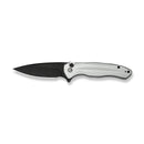 CIVIVI Button Lock Kitefin Flipper Knife Silver Aluminum Handle (3.22" Black Stonewashed 14C28N Blade) C24091 - 2 - CIVIVI