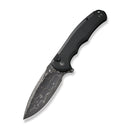 CIVIVI Button Lock Praxis Flipper Knife Aluminum Handle (3.75" Damascus Blade) C18026E - DS1 - CIVIVI