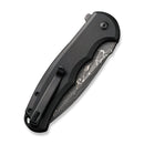 CIVIVI Button Lock Praxis Flipper Knife Aluminum Handle (3.75" Damascus Blade) C18026E - DS1 - CIVIVI