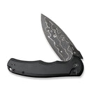 CIVIVI Button Lock Praxis Flipper Knife Aluminum Handle (3.75" Damascus Blade) C18026E - DS1 - CIVIVI