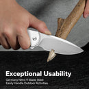 CIVIVI Button Lock Praxis Flipper Knife Aluminum Handle (3.75" Nitro - V Blade) C18026E - 2 - CIVIVI
