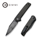 CIVIVI Cachet Flipper Knife Stainless Steel & Canvas Micarta Handle (3.48" Damascus Blade) C20041B - DS1 - CIVIVI