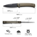 CIVIVI Caetus Flipper Knife Micarta Handle (3.48" 14C28N Blade) C21025C - 3 - CIVIVI