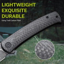 CIVIVI Caetus Flipper Knife Carbon Fiber Handle (3.48" Damascus Blade) C21025C - DS1 - CIVIVI