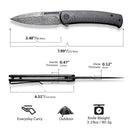 CIVIVI Caetus Flipper Knife Carbon Fiber Handle (3.48" Damascus Blade) C21025C - DS1 - CIVIVI