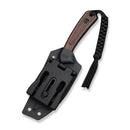 CIVIVI Carveth Fixed Blade Knife Iron Wood Handle (3.59" Black Stonewashed AEB - L Blade) C25040 Sample2, With 1PC Black Lanyard, Black Kydex Sheath & T - Clip