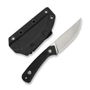 CIVIVI Carveth Hunting Fixed Blade Knife Black G10 Handle (3.59" Stonewashed AEB-L Blade) C25040-1, With 1PC Black Lanyard, Black Kydex Sheath & T-Clip - CIVIVI