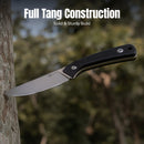 CIVIVI Carveth Hunting Fixed Blade Knife Black G10 Handle (3.59" Stonewashed AEB-L Blade) C25040-1, With 1PC Black Lanyard, Black Kydex Sheath & T-Clip - CIVIVI