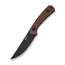CIVIVI Carveth Hunting Fixed Blade Knife Guibourtia Wood Handle (3.59" Black Stonewashed AEB-L Blade) C25040-3, With 1PC Black Lanyard, Black Kydex Sheath & T-Clip - CIVIVI