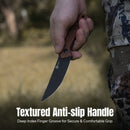 CIVIVI Carveth Hunting Fixed Blade Knife Guibourtia Wood Handle (3.59" Black Stonewashed AEB-L Blade) C25040-3, With 1PC Black Lanyard, Black Kydex Sheath & T-Clip - CIVIVI