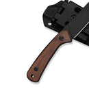 CIVIVI Carveth Hunting Fixed Blade Knife Guibourtia Wood Handle (3.59" Black Stonewashed AEB-L Blade) C25040-3, With 1PC Black Lanyard, Black Kydex Sheath & T-Clip - CIVIVI