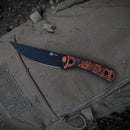CIVIVI Carveth Hunting Fixed Blade Knife Orange & Black G10 Handle (3.59" Black Stonewashed AEB-L Blade) C25040-2, With 1PC Black Lanyard, Black Kydex Sheath & T-Clip - CIVIVI