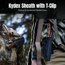 CIVIVI Carveth Hunting Fixed Blade Knife Orange & Black G10 Handle (3.59" Black Stonewashed AEB-L Blade) C25040-2, With 1PC Black Lanyard, Black Kydex Sheath & T-Clip - CIVIVI