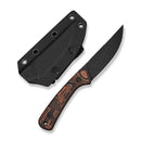CIVIVI Carveth Hunting Fixed Blade Knife Orange & Black G10 Handle (3.59" Black Stonewashed AEB-L Blade) C25040-2, With 1PC Black Lanyard, Black Kydex Sheath & T-Clip - CIVIVI