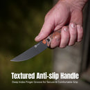 CIVIVI Carveth Hunting Fixed Blade Knife Orange & Black G10 Handle (3.59" Black Stonewashed AEB-L Blade) C25040-2, With 1PC Black Lanyard, Black Kydex Sheath & T-Clip - CIVIVI