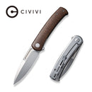 CIVIVI Cetos Flipper Knife Micarta With Stainless Steel Handle (3.48" 14C28N Blade) C21025B - 1 - CIVIVI