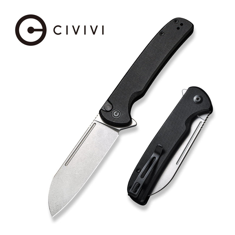 CIVIVI Chevalier Flipper & Button Lock Knife G10 Handle 14C28N