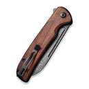 CIVIVI Chevalier Flipper & Button Lock Knife Wood Handle (3.46" Damascus Blade) C20022 - DS1 - CIVIVI