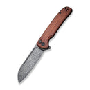 CIVIVI Chevalier Flipper & Button Lock Knife Wood Handle (3.46" Damascus Blade) C20022 - DS1 - CIVIVI