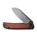 CIVIVI Chevalier Flipper & Button Lock Knife Wood Handle (3.46" Damascus Blade) C20022 - DS1 - CIVIVI