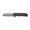 CIVIVI Chevalier II Flipper & Button Lock Knife Aluminum Handle (3.47" Damascus Blade) C20022B - DS1 - CIVIVI