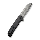 CIVIVI Chevalier II Flipper & Button Lock Knife Aluminum Handle (3.47" Damascus Blade) C20022B - DS1 - CIVIVI
