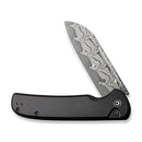 CIVIVI Chevalier II Flipper & Button Lock Knife Aluminum Handle (3.47" Damascus Blade) C20022B - DS1 - CIVIVI