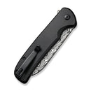 CIVIVI Chevalier II Flipper & Button Lock Knife Aluminum Handle (3.47" Damascus Blade) C20022B - DS1 - CIVIVI
