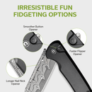 CIVIVI Chevalier II Flipper & Button Lock Knife Aluminum Handle (3.47" Damascus Blade) C20022B - DS1 - CIVIVI